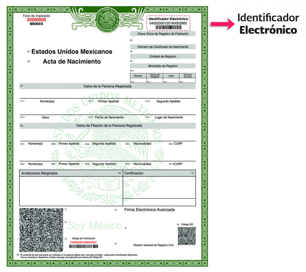 acta nacimiento online