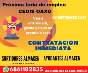 Invitan a la Feria del Empleo en CEDIS OXXO