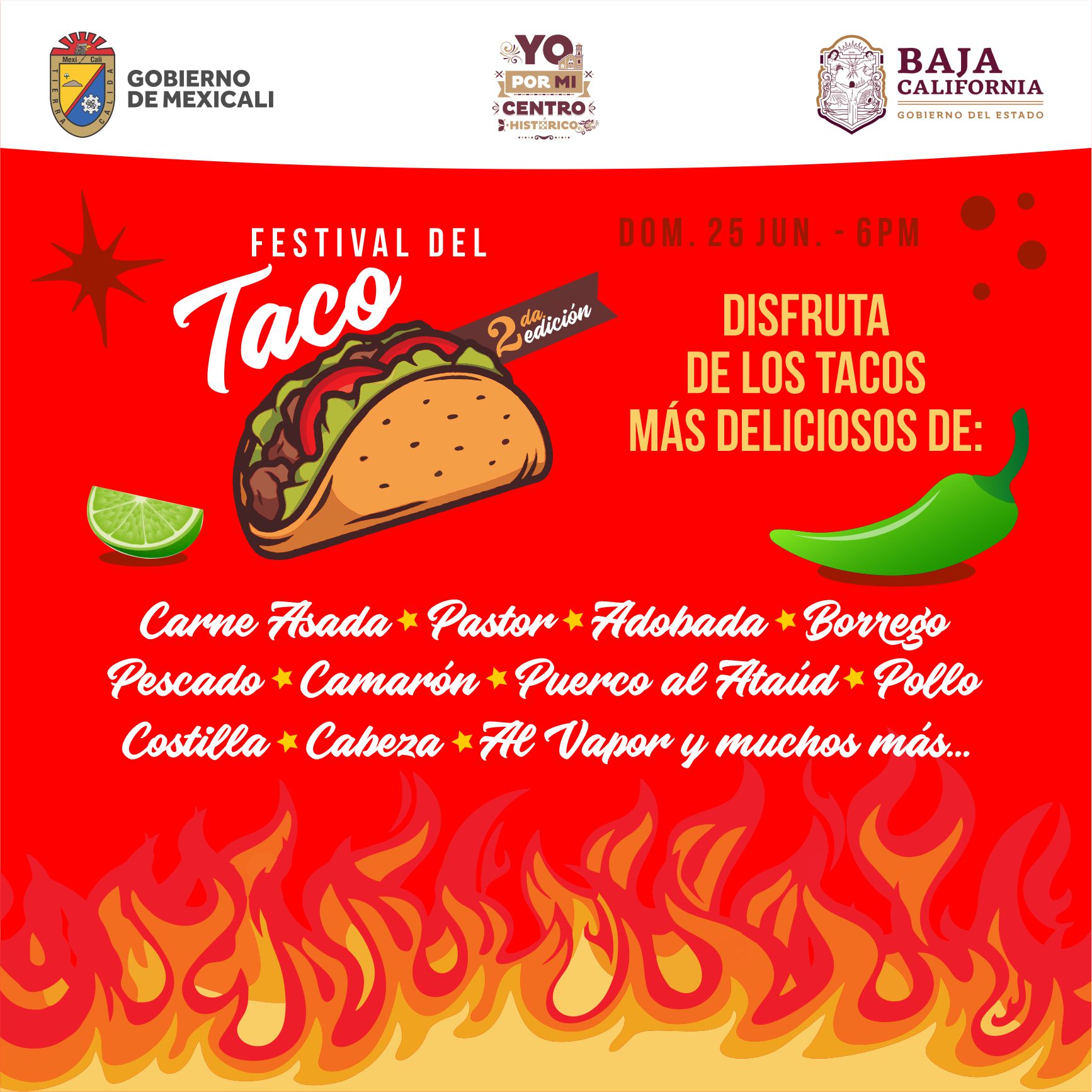 Próximo domingo Festival del Taco en Mxl